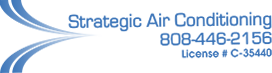 Strategic Air Conditioning logo with a transparent background promoting AC Services On Maui.