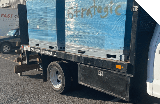 A truck equipped with boxes filled with Maui HVAC Services and strategic air conditioning equipment. A truck equipped with boxes filled with Maui HVAC Services and strategic air conditioning equipment.